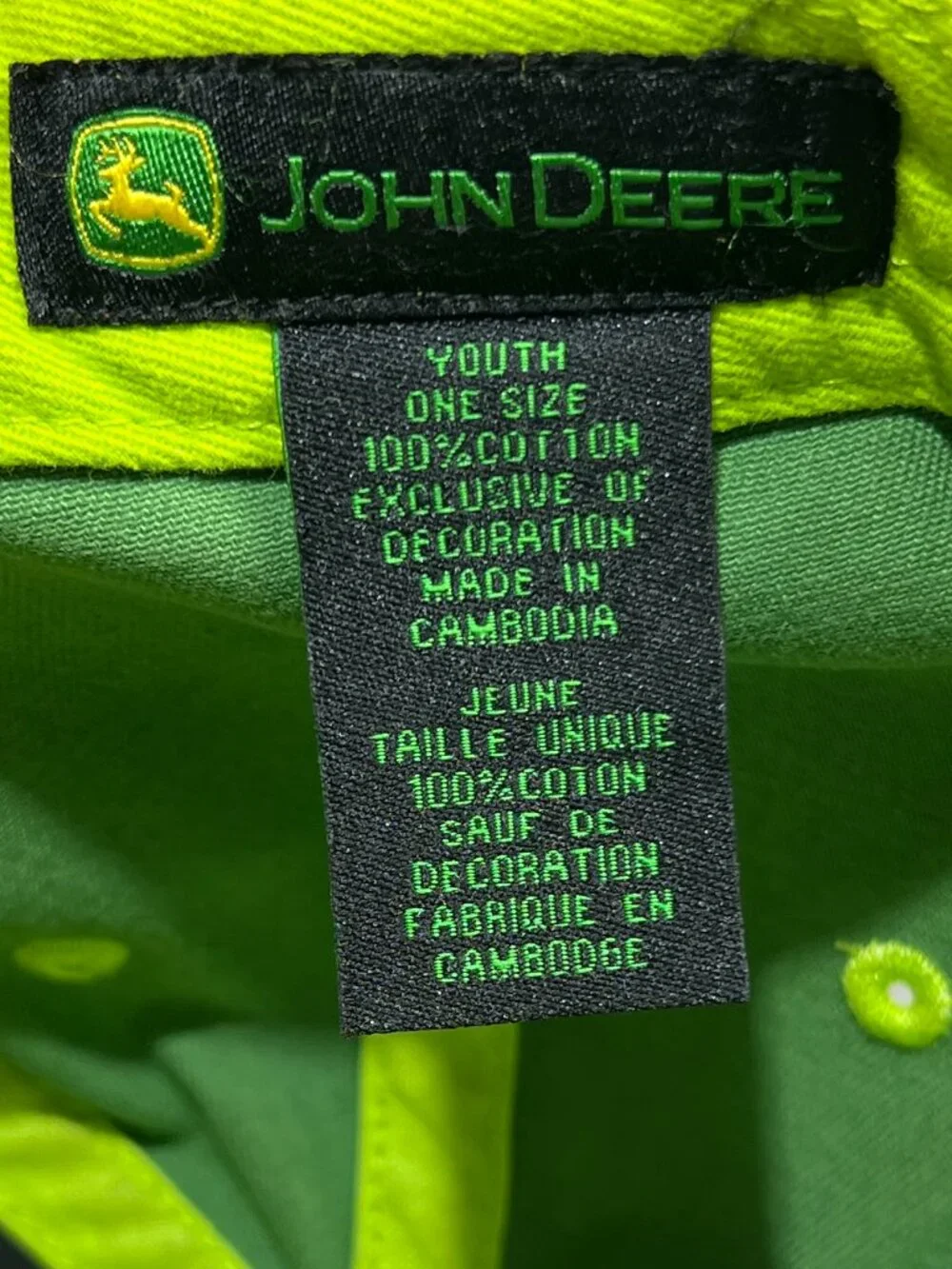 John Deere Tractor Strapback Hat Cap Distressed Agriculture Equipment Youth Teen